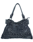 Vintage Denim Rivet Large Capacity Tote Shoulder Bag