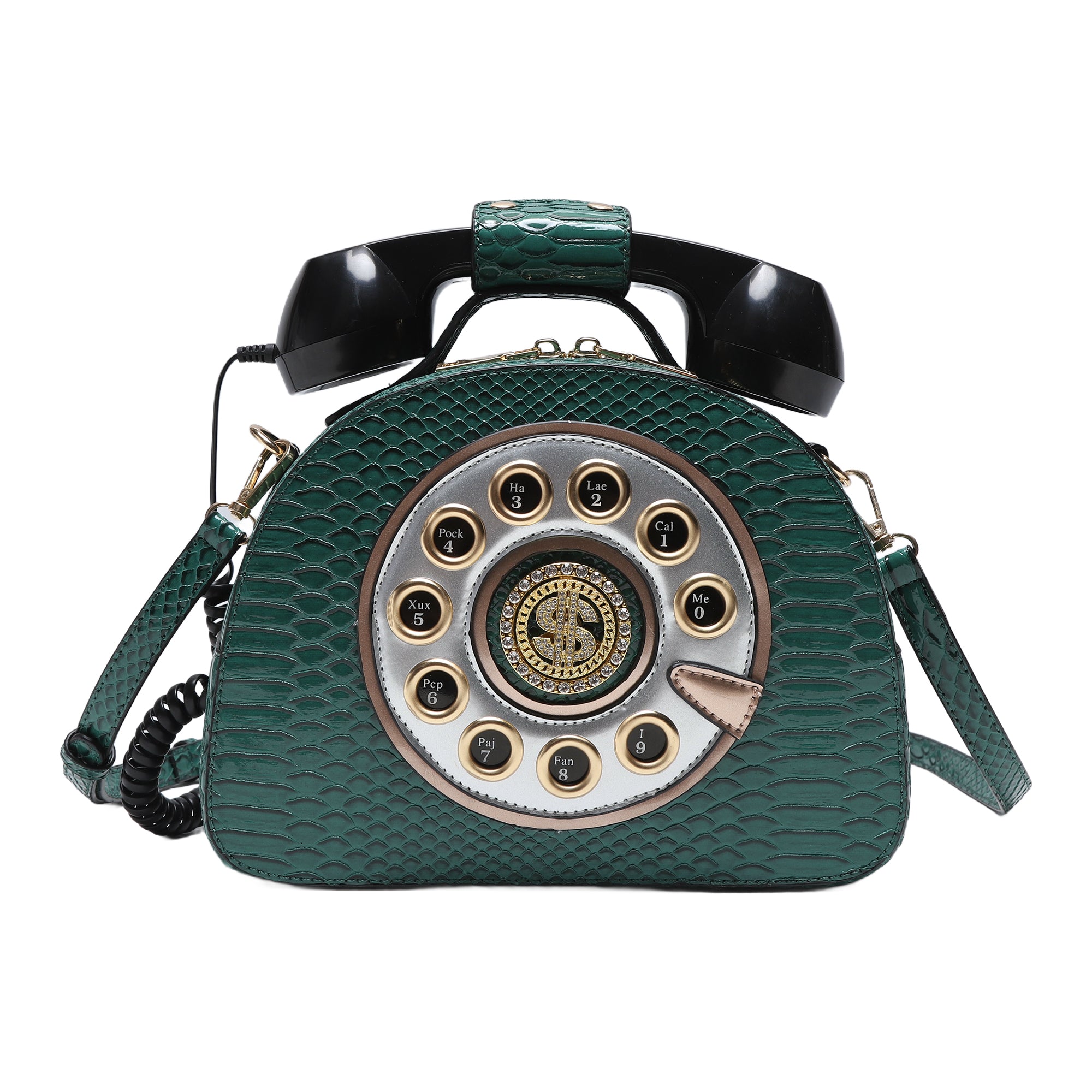 A subtle three-dimensional telephone landline crossbody bag-Angelkiss Bag