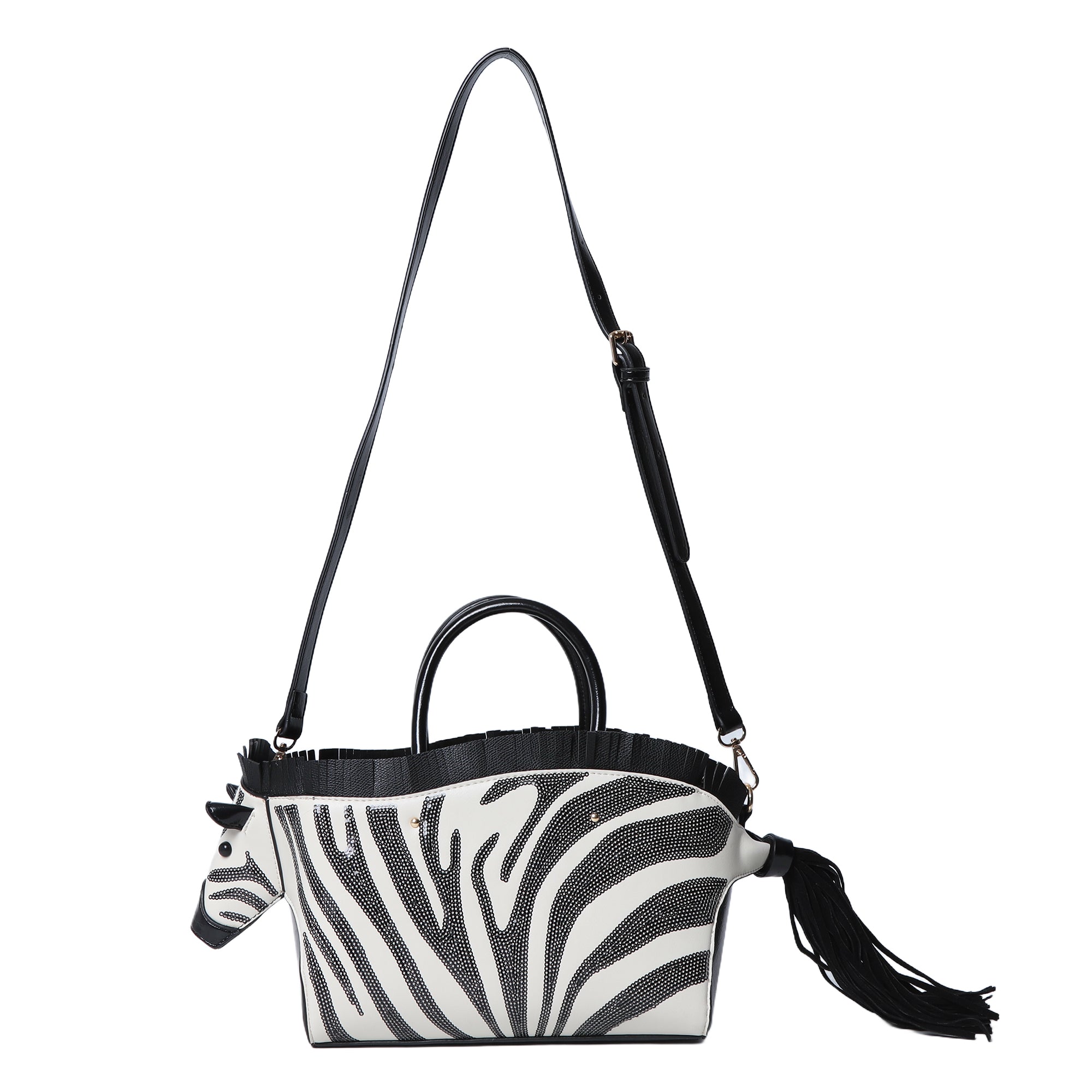 Minimalist art zebra shape tote/crossbody bag-Angelkiss Bag
