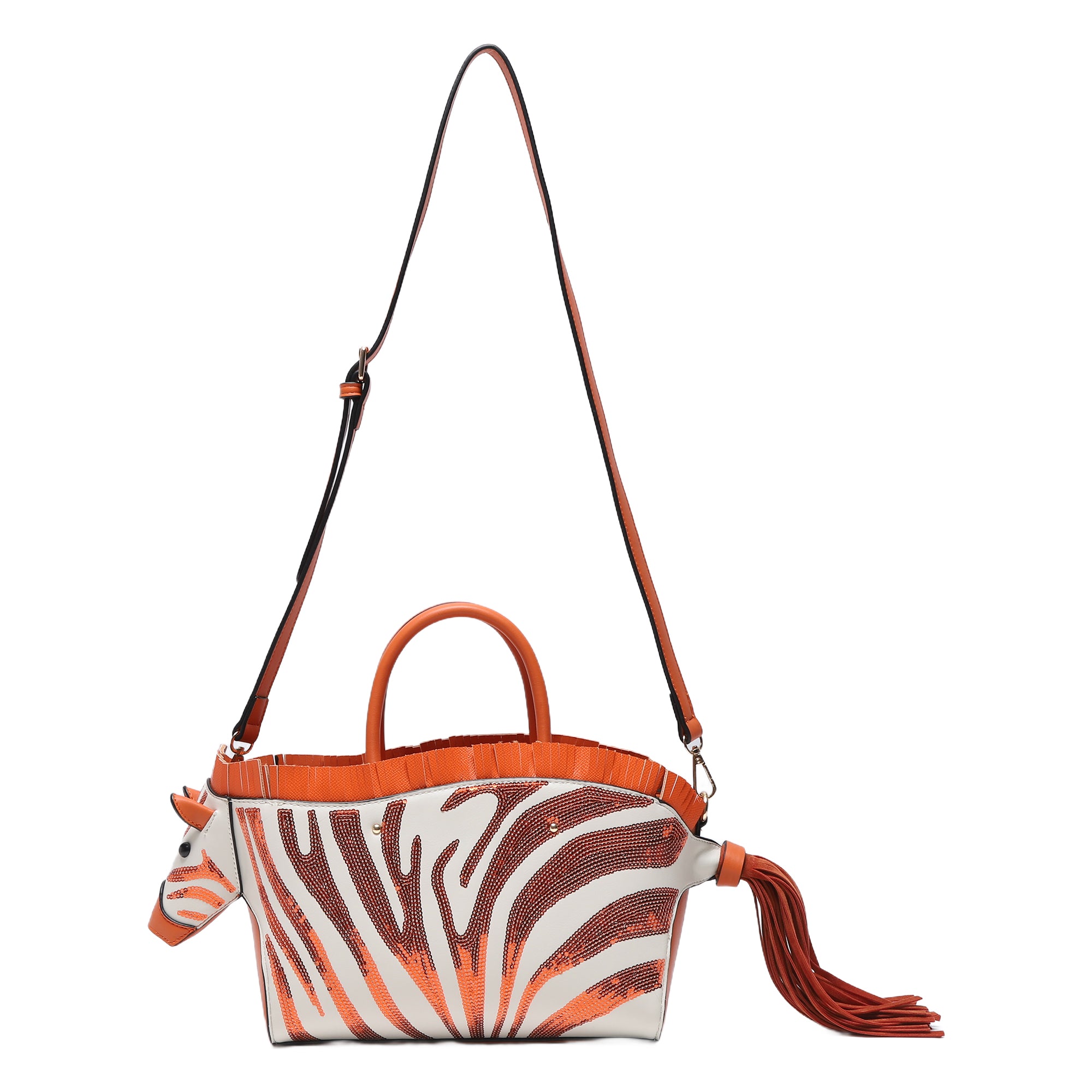 Minimalist art zebra shape tote/crossbody bag-Angelkiss Bag
