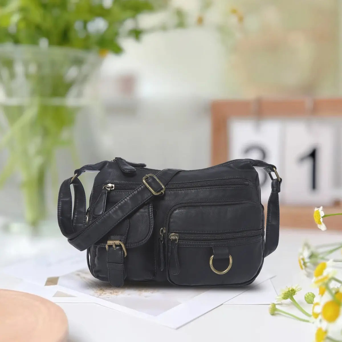 Bolso de hombro de moda Hobobag de cuero PU suave