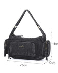 Vintage Washed Multi-Zip Women’s Shoulder Bag