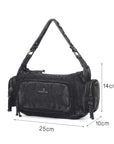 Vintage Washed Multi-Zip Women’s Shoulder Bag