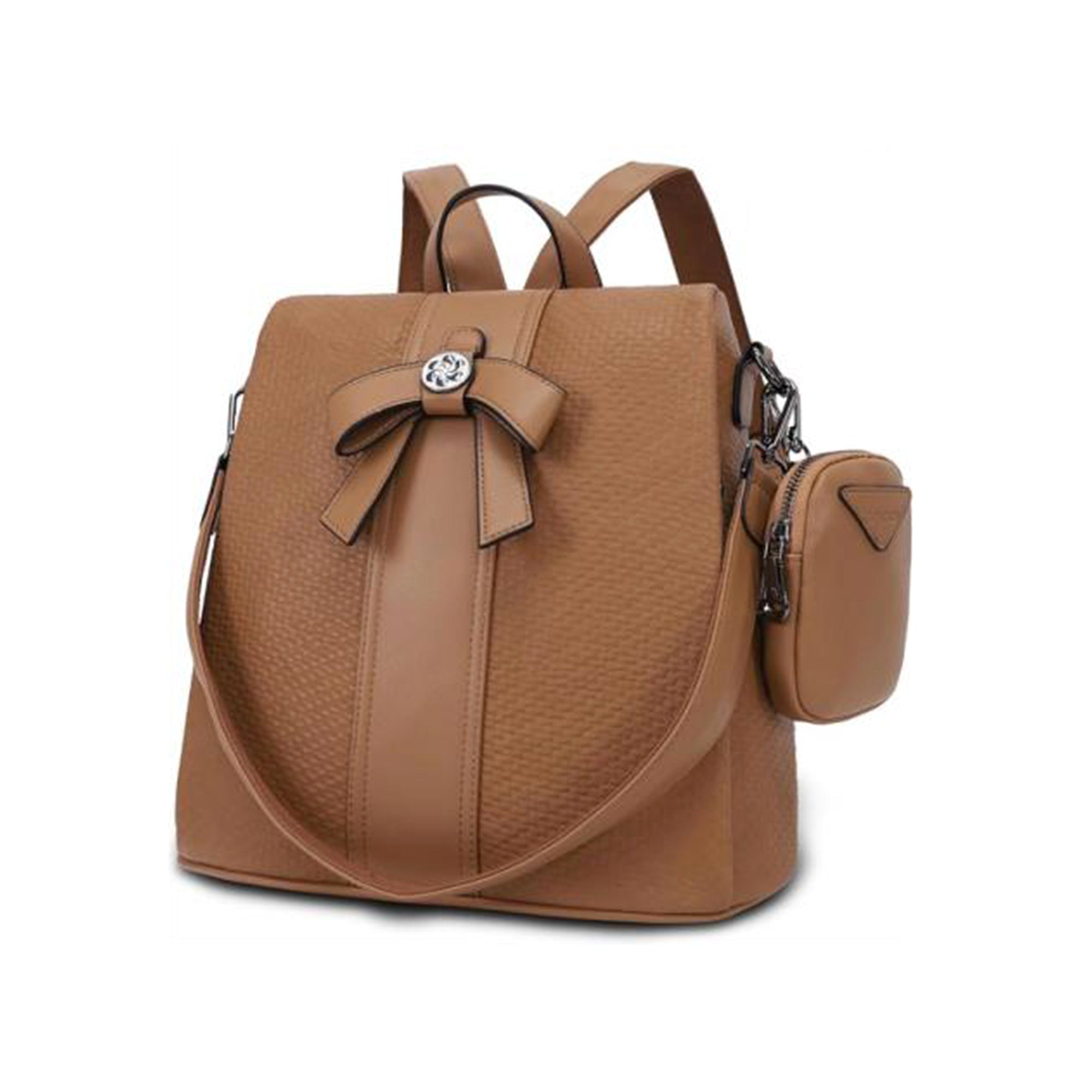 Solid color retro daily light backpack-Angelkiss Bag