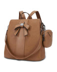 Solid color retro daily light backpack-Angelkiss Bag