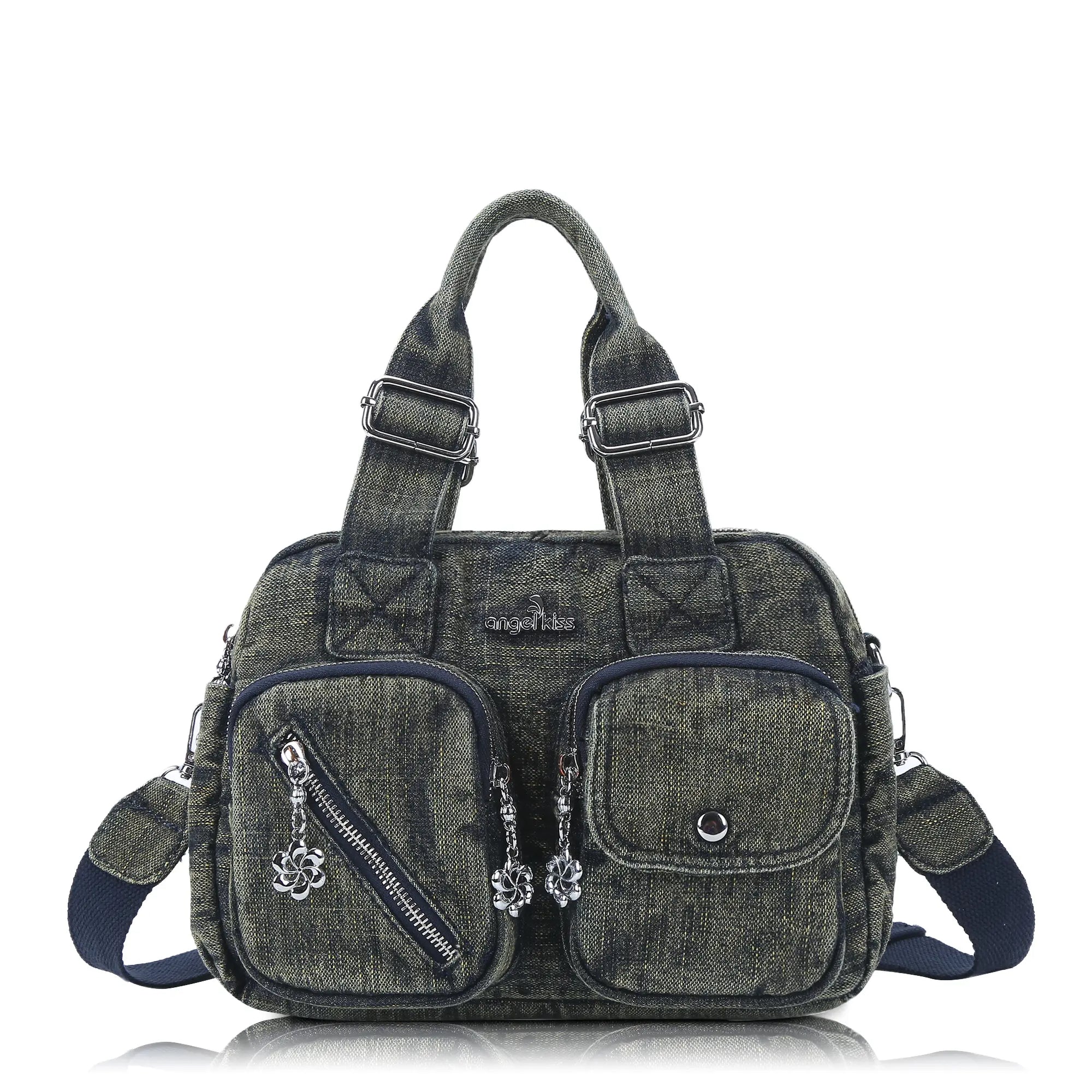 Vintage Green Handbag & Wallet Set|Large Capacity Tote for Women