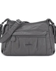 Classic Multi-Pocket Vegan Leather Shoulder Bag – Stylish & Functional
