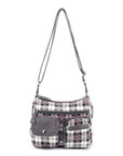 Women's plaid water wash pu leather crossbody bag-Angelkiss Bag