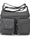 Women's water wash pu leather crossbody bag-Angelkiss Bag