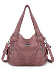 washed Large capacity Daily women Waterproof unique hobo handbag