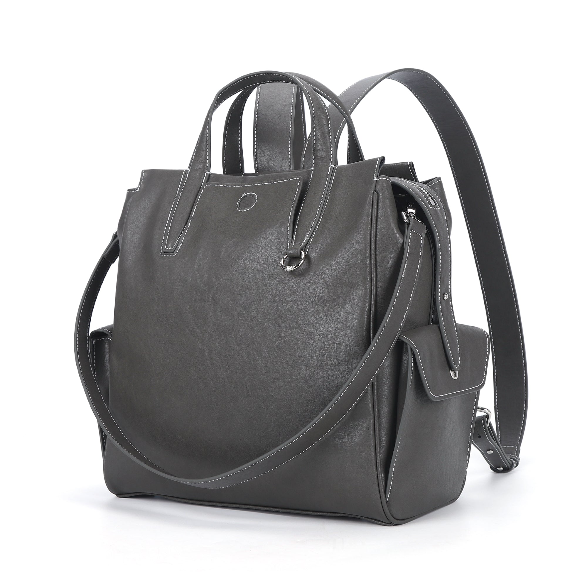 Washed pu leather Backpack for works-Angelkiss Bag