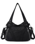 washed Large capacity Daily women Waterproof unique hobo handbag-Angelkiss Bag