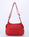 Classic Multi-Pocket Vegan Leather Shoulder Bag – Stylish & Functional