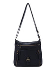 Solid color wash water pu leather adjustable shoulder strap daily shoulder bag-Angelkiss Bag