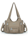 Women Shoulder Bag Handbag of Washed PU Leather-Angelkiss Bag