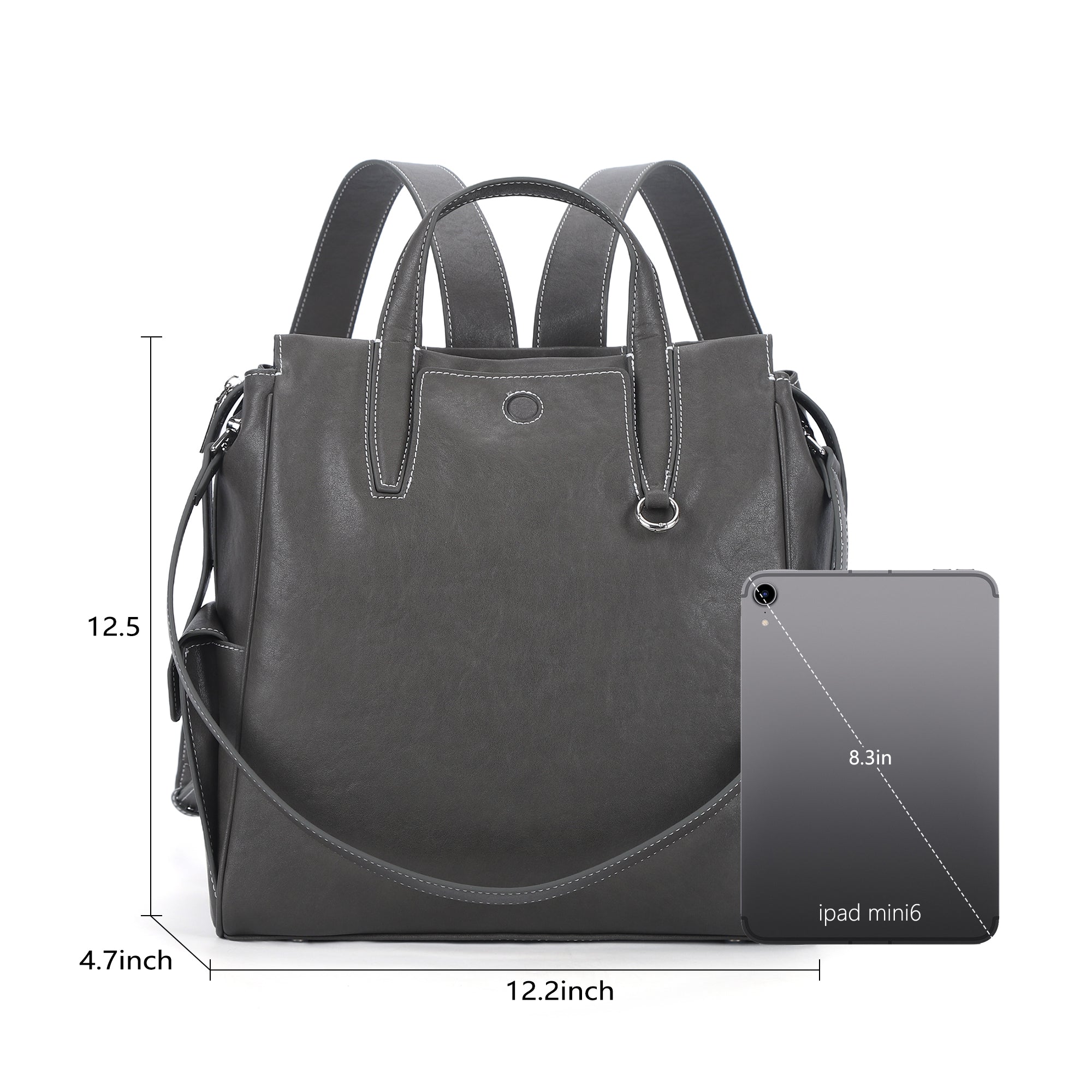 Washed pu leather Backpack for works-Angelkiss Bag