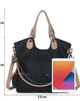 Vegan PU Leather Tote Shoulder Bag, Large Capacity – Ideal for Work, School, Business & Travel