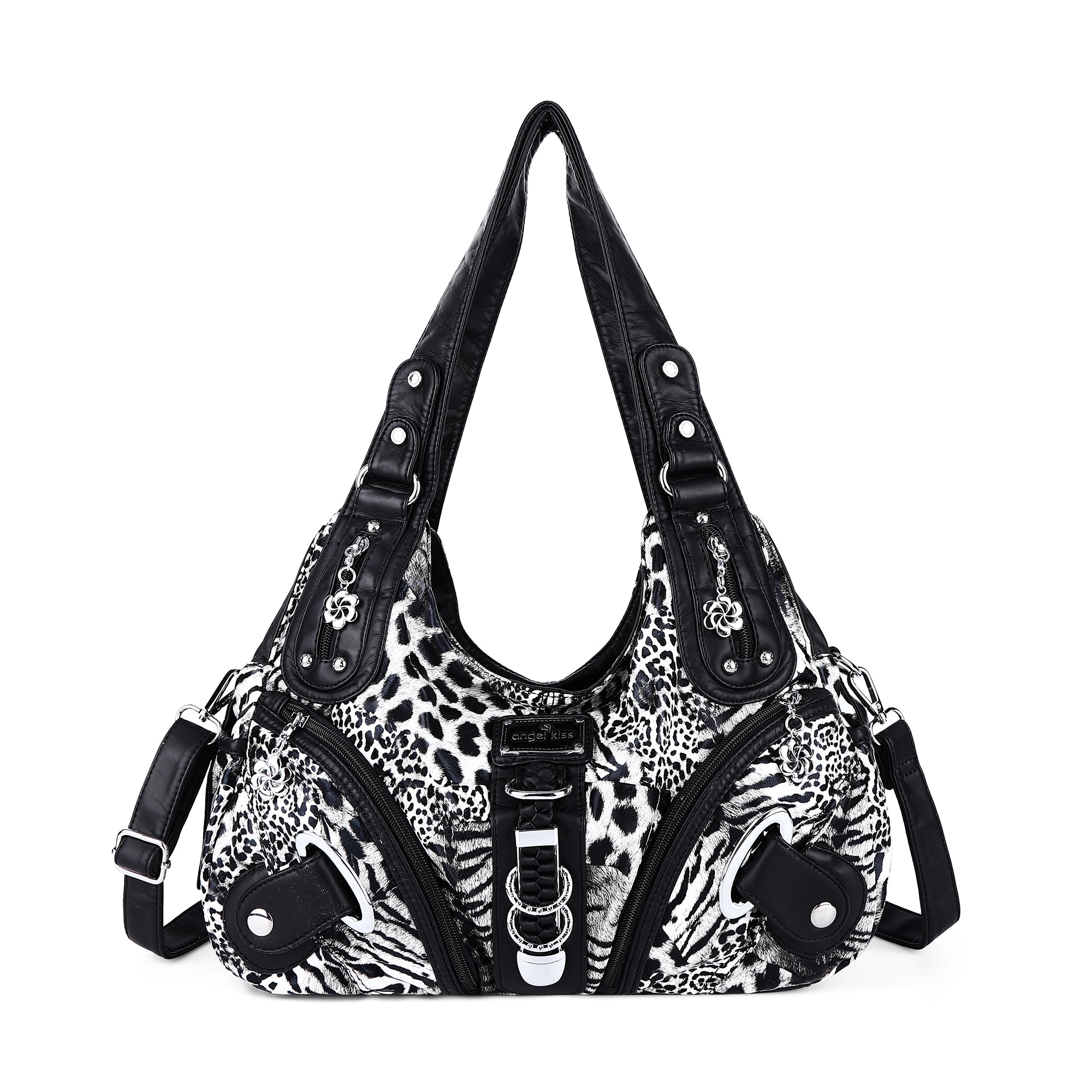 Hobo Leopard print Shoulder  Handbag-Angelkiss Bag