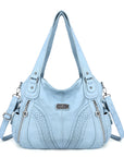 washed roomy Daily women Waterproof unique hobo handbag-Angelkiss Bag