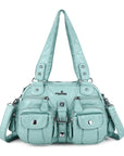 Washed Leather Multilayer separation individuality Handbag Unique Style For Women-Angelkiss Bag