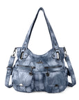 Washed Leather Hobobags Women Shoulder Bags-Angelkiss Bag