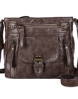 Solid color wash water pu leather adjustable shoulder strap daily shoulder bag-Angelkiss Bag