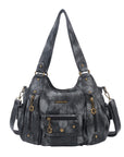 PU leather women's shoulder bag with tie-dye wash water-Angelkiss Bag