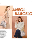 Solid color wash water pu leather adjustable shoulder strap daily shoulder bag-Angelkiss Bag