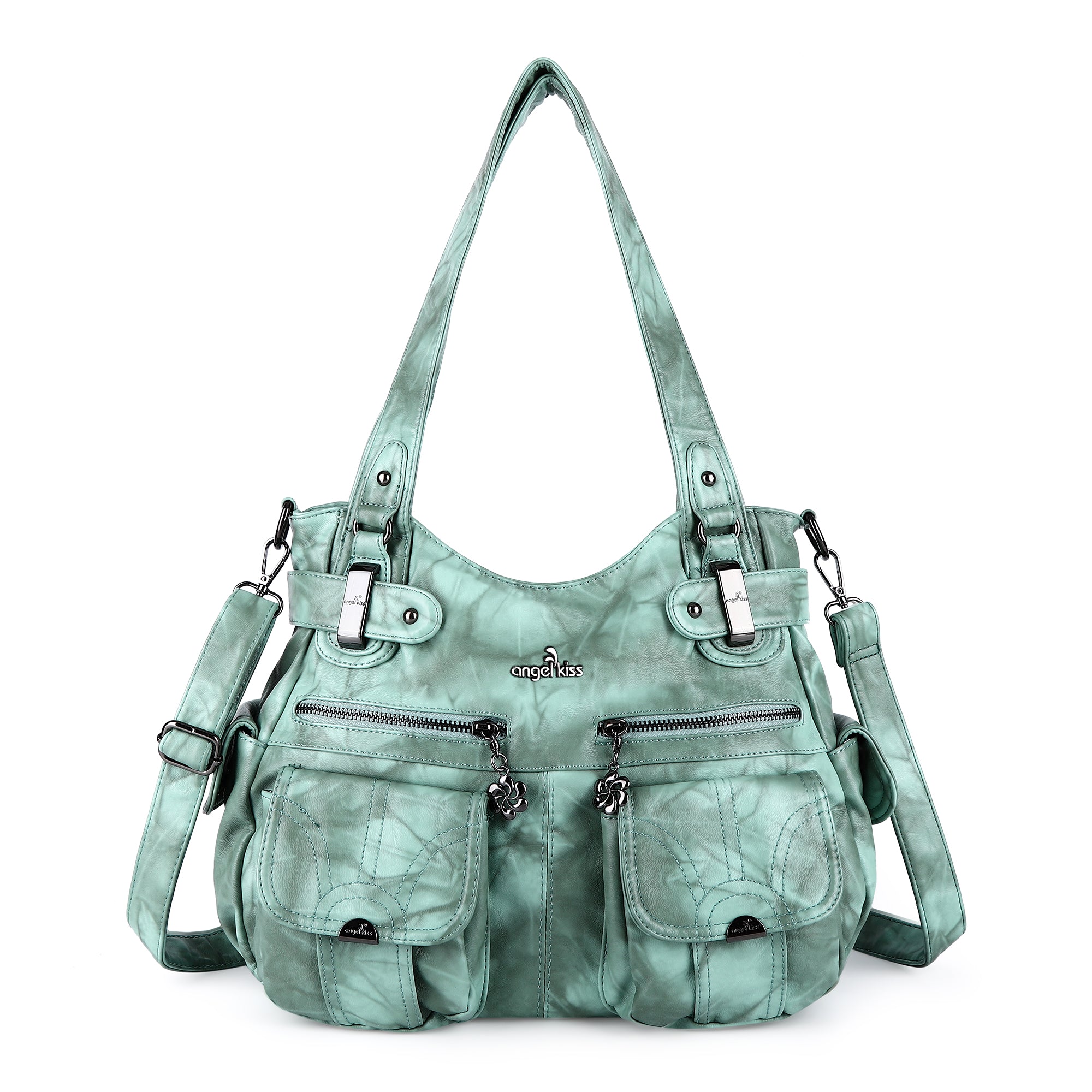 Washed Leather Hobobags Women Shoulder Bags-Angelkiss Bag