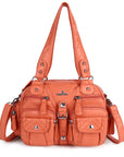 Washed Leather Multilayer separation individuality Handbag Unique Style For Women-Angelkiss Bag