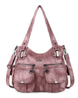 Washed Leather Hobobags Women Shoulder Bags-Angelkiss Bag