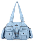 Washed Leather Multilayer separation individuality Handbag Unique Style For Women-Angelkiss Bag