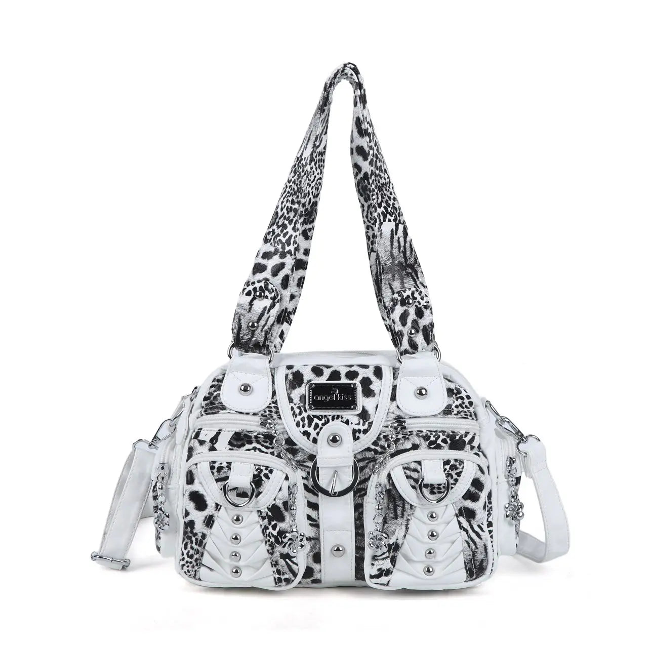 Fashion Multi-Pocket Compartment Leopard Print Handbag – Angelkiss Bag