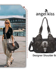 Ladies exquisite chic denim handbag satchel | Angel kiss