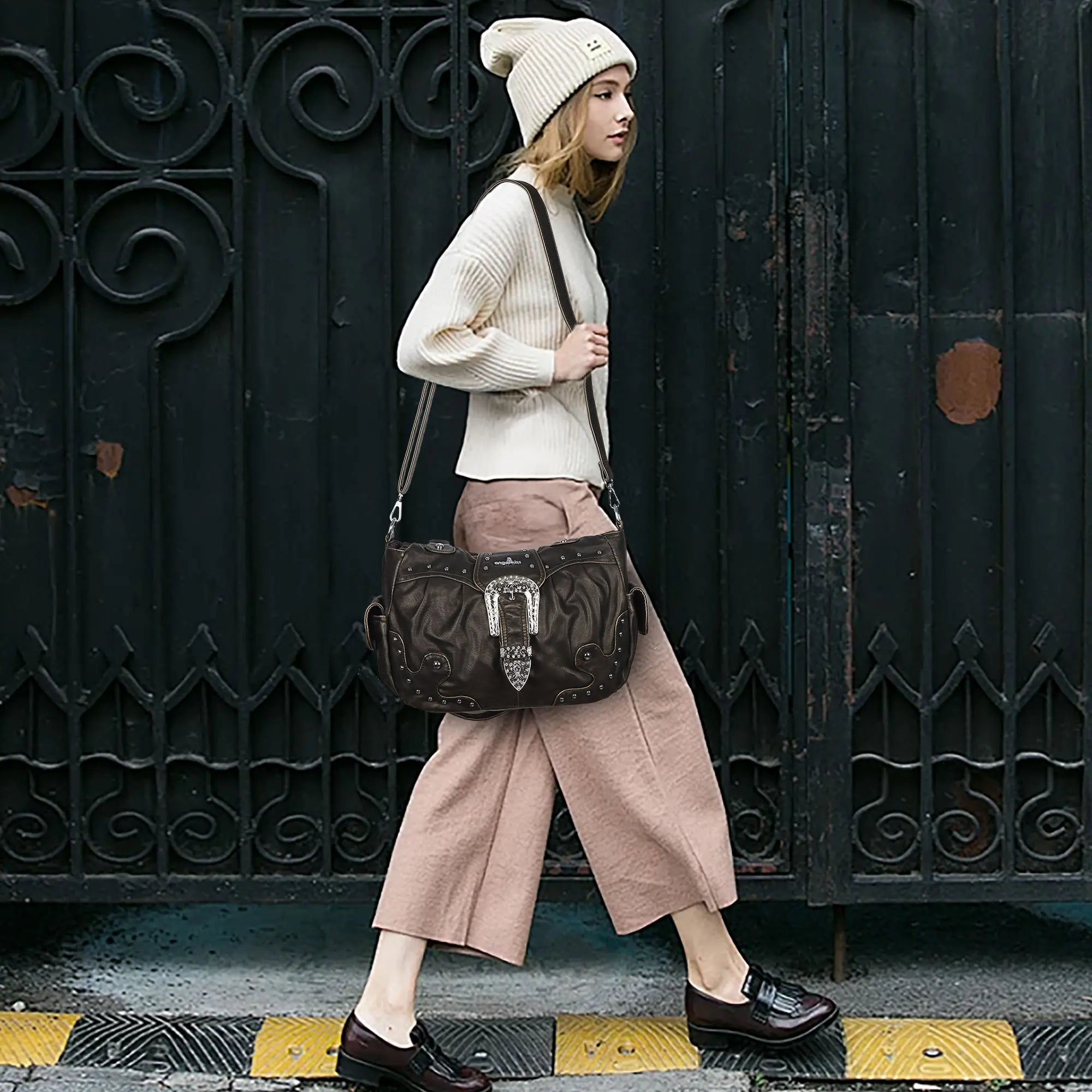 Ladies exquisite chic denim handbag satchel | Angel kiss