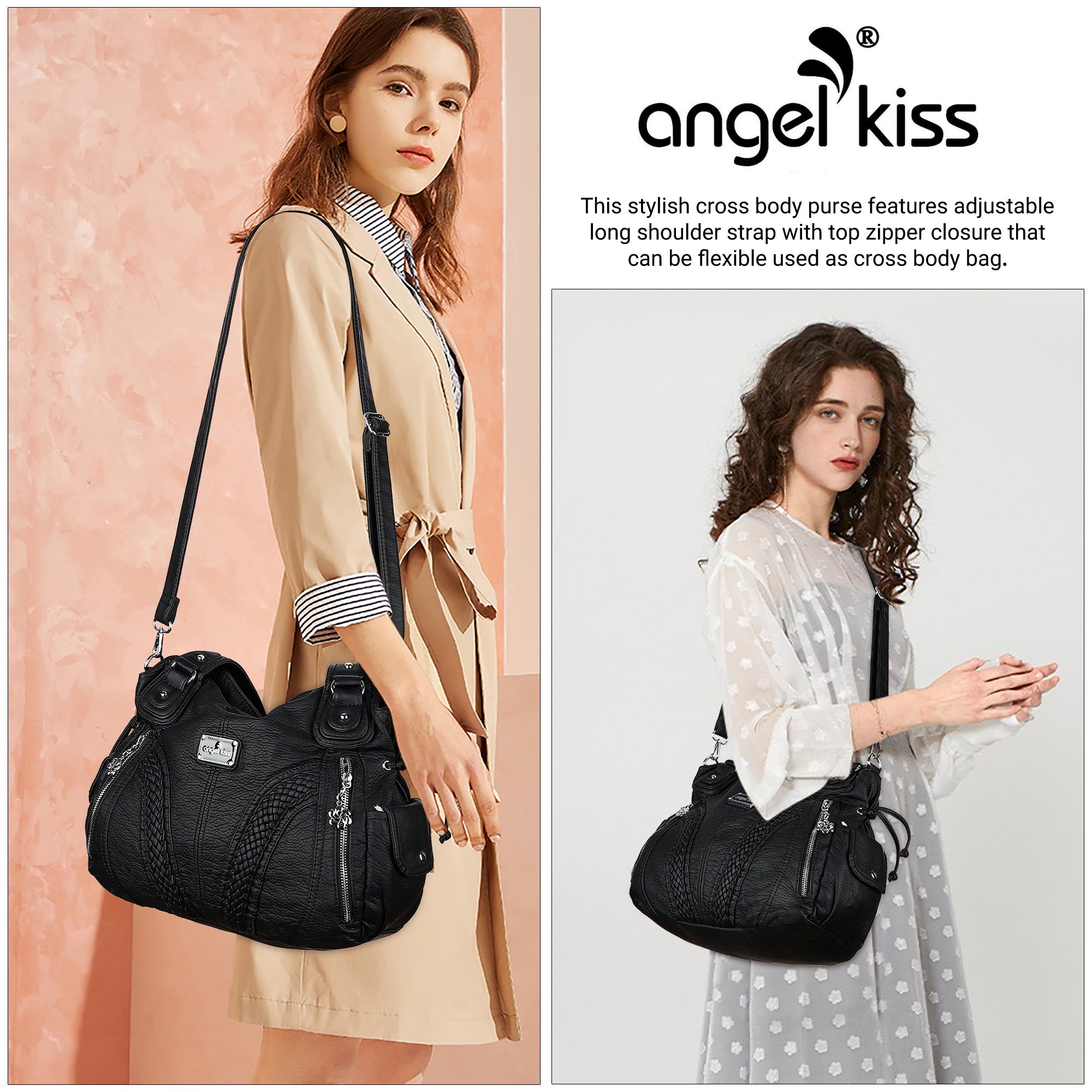 washed Large capacity Daily women Waterproof unique hobo handbag-Angelkiss Bag