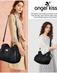 washed Large capacity Daily women Waterproof unique hobo handbag-Angelkiss Bag
