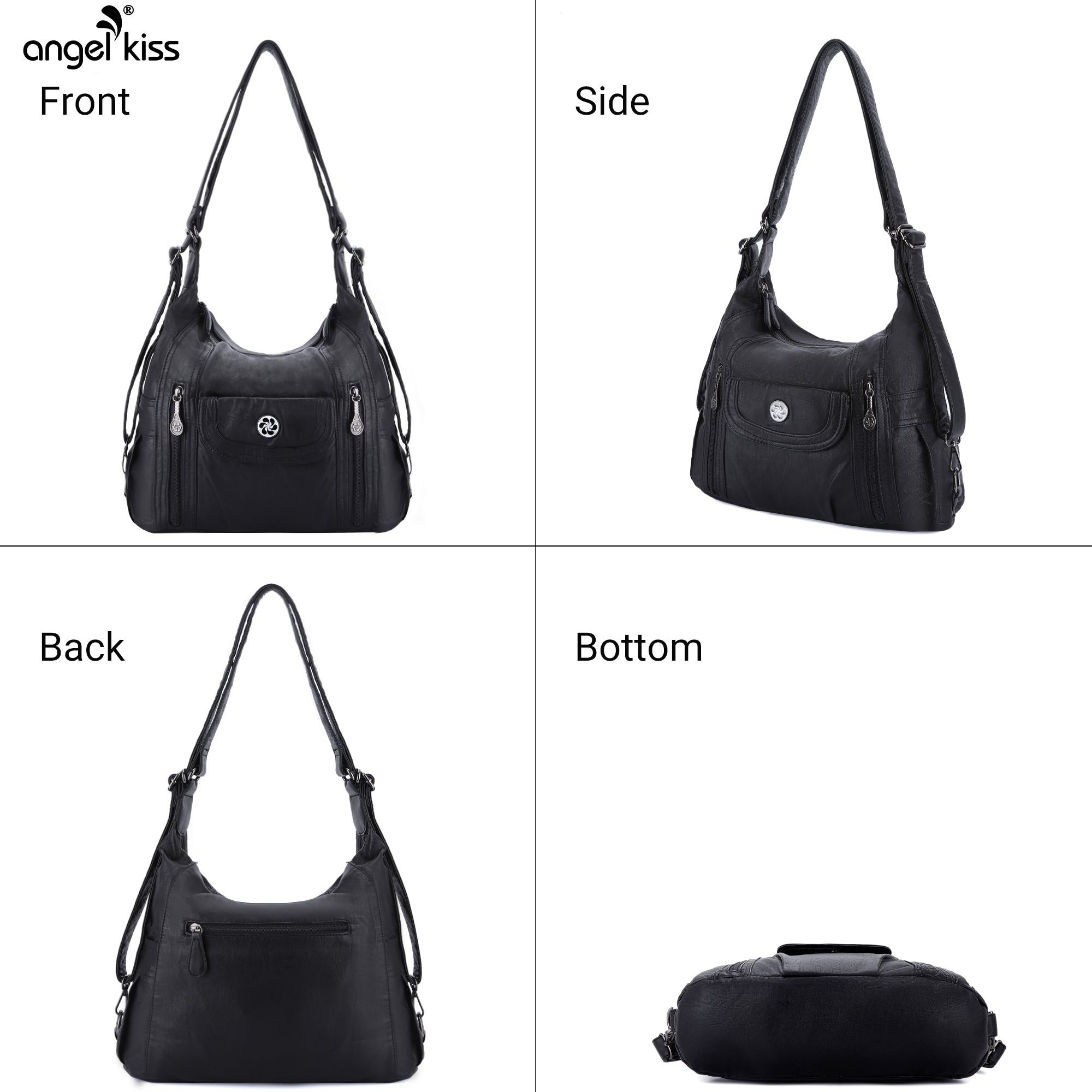 Retro solid color multi-functional traditional design tote bag-Angelkiss Bag
