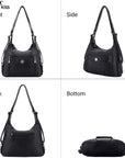 Retro solid color multi-functional traditional design tote bag-Angelkiss Bag