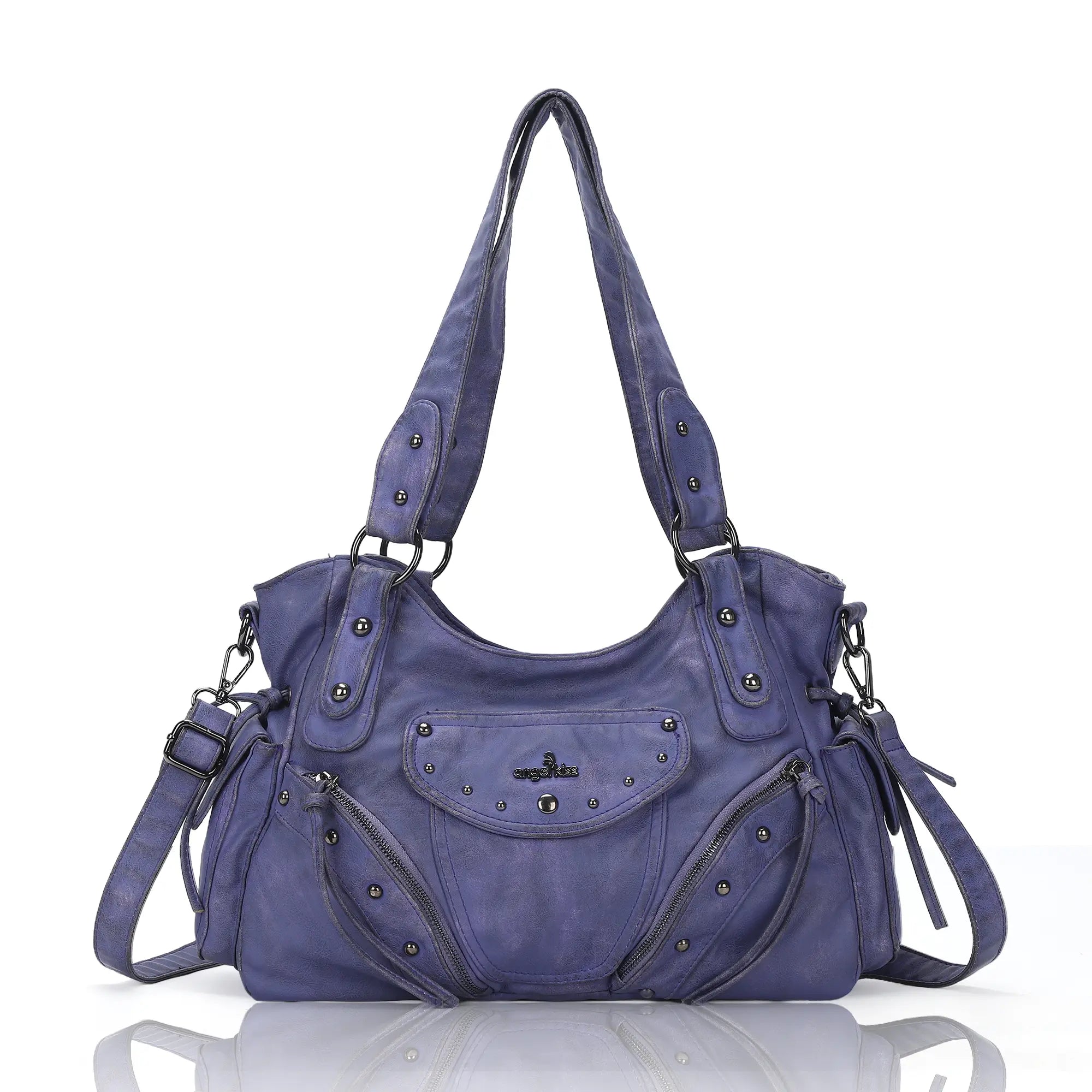 Faded Violet Vegan Leather Tote / Crossbody Bag
