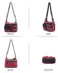 Women's plaid water wash pu leather crossbody bag-Angelkiss Bag
