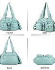 Washed Leather Multilayer separation individuality Handbag Unique Style For Women-Angelkiss Bag