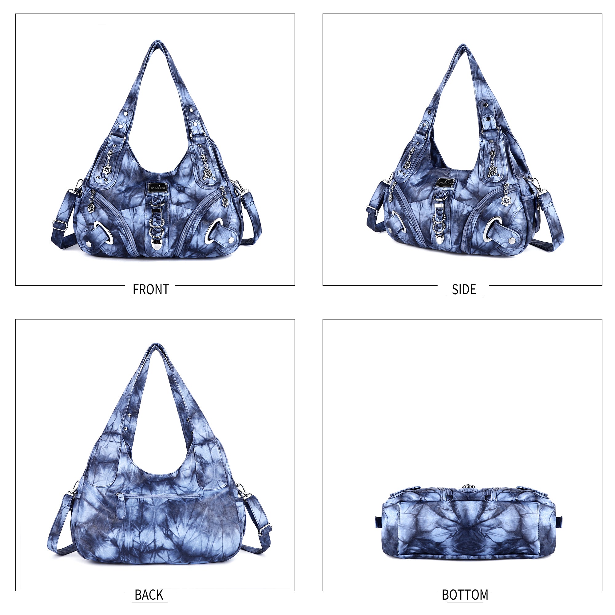 Hobo tie-dye vintage shoulder purse-Angelkiss Bag