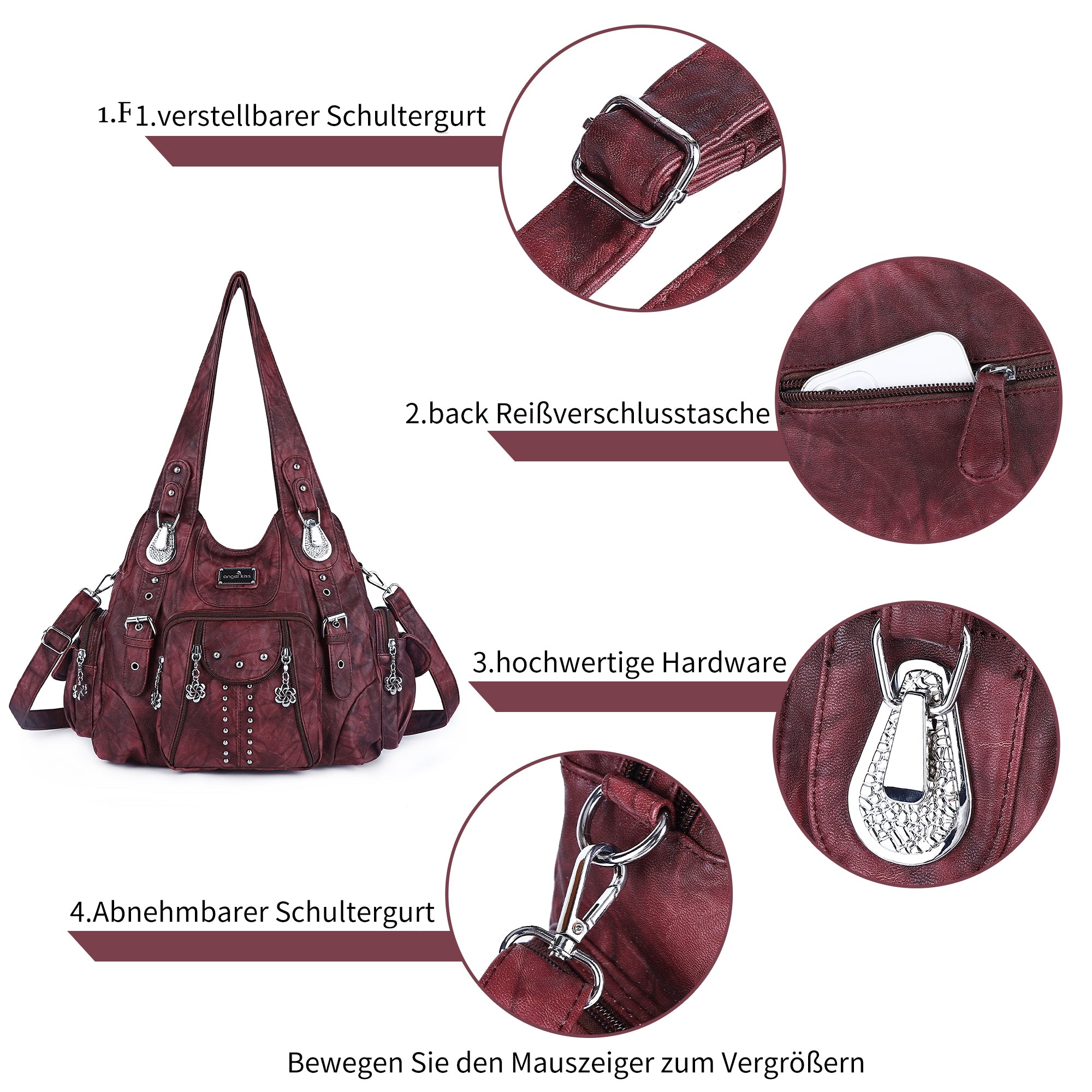 Roomy HOBO Women's Shoulder Bag-Angelkiss Bag