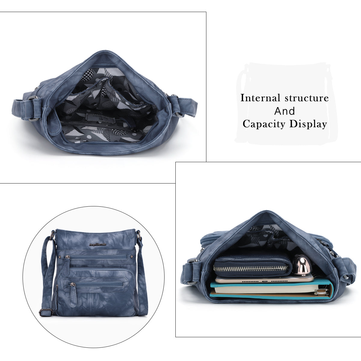 Women's tie-dye denim vintage crossbody bag-Angelkiss Bag