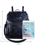 Wash watermark floral vintage backpack-Angelkiss Bag