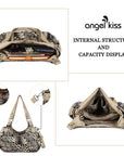 Fashion women large capacity leopard print shoulder bag vagrant bag-Angelkiss Bag