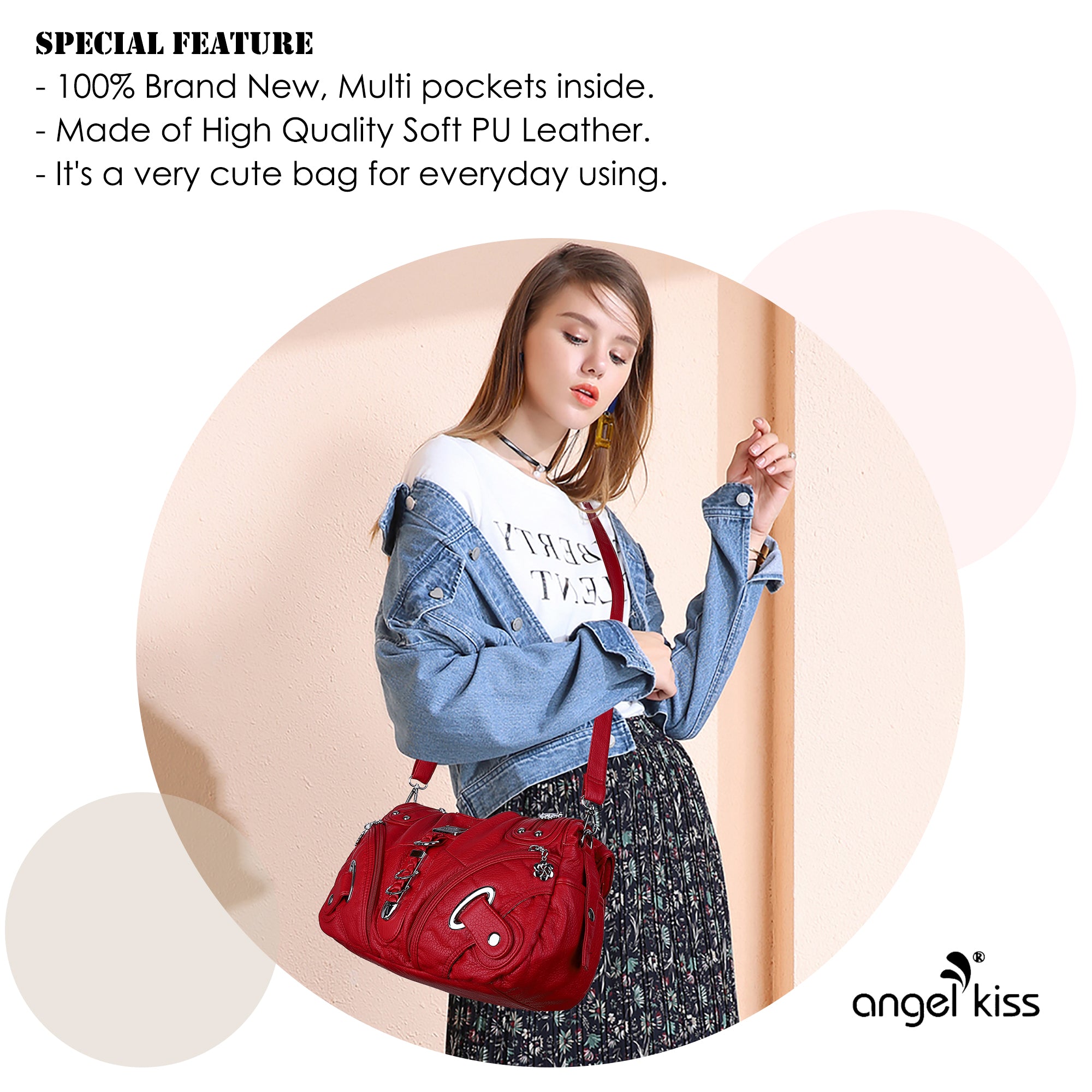 Hobo Shoulder Handbag Purse-Angelkiss Bag