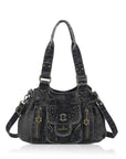 Vintage Multi-Pocket Satchel & Crossbody Bag