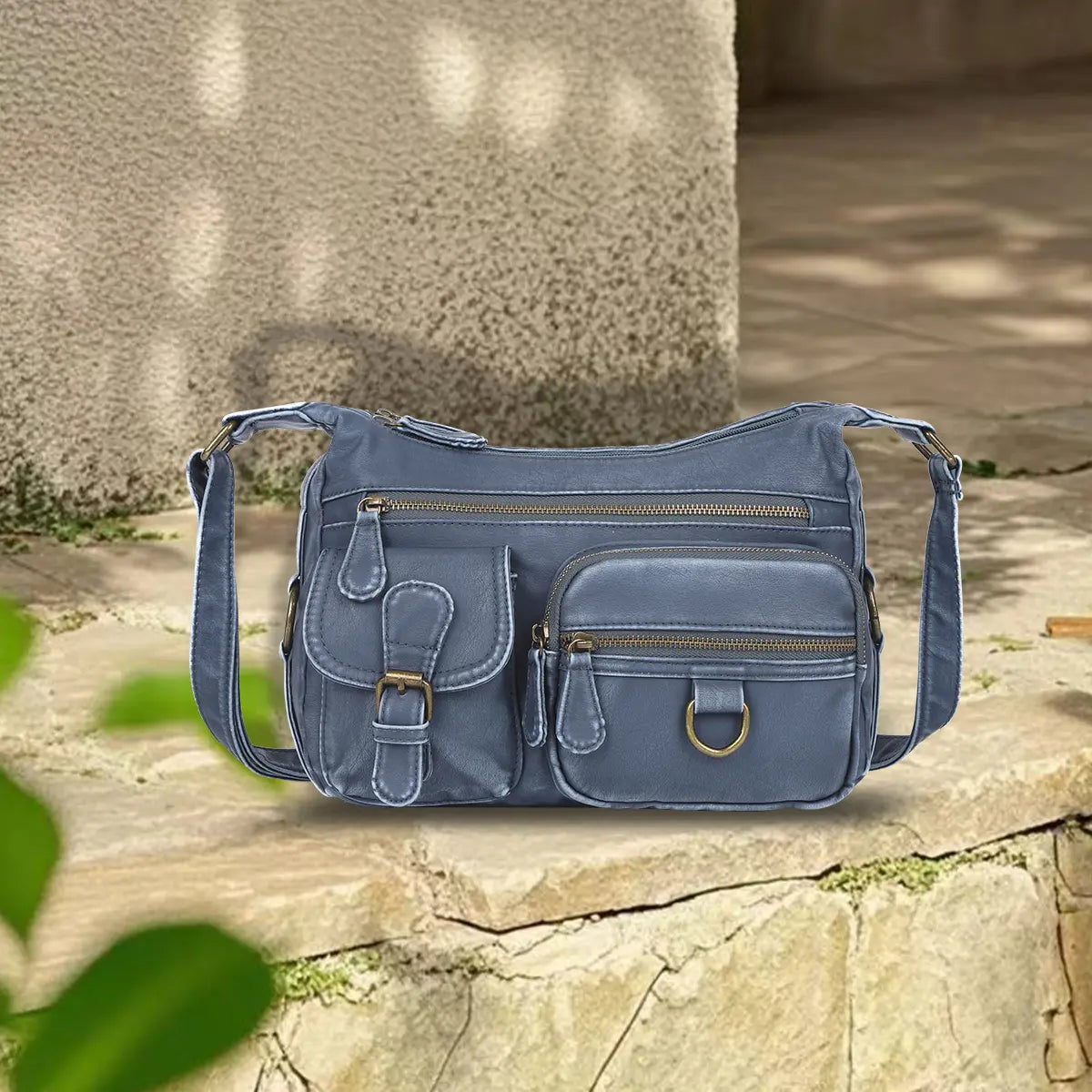 Bolso de hombro de moda Hobobag de cuero PU suave